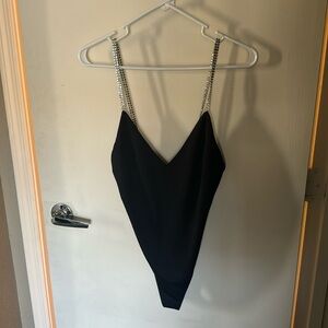 Forever 21 rhinestone strap bodysuit